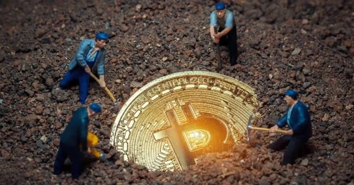 An image of a well-maintained mining farm with rows of servers
