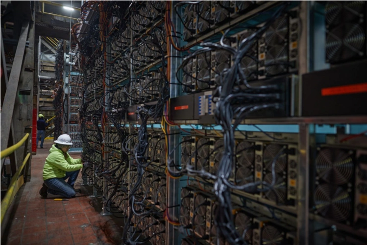 Bitmain miner in action